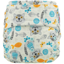 Load image into Gallery viewer, Elf Diaper H&L pocket with insert, Cat and Fish