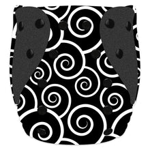 Load image into Gallery viewer, Elf Diaper Newborn pocket, Black&White Spirals