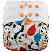 Load image into Gallery viewer, Lichtbaby pocket, Panda & Balloons. Includes 1 bamboo terry insert
