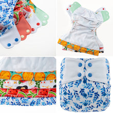 Load image into Gallery viewer, Elf Diaper Butterfly Tabs pocket, Pink leaves
