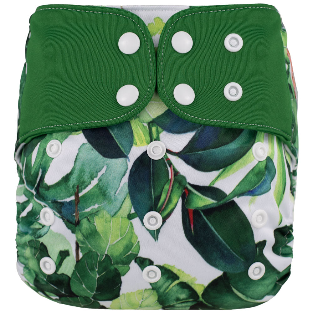 Lichtbaby pocket, Green Foliage. Includes 1 bamboo terry insert