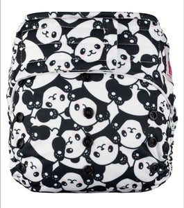 Elf Diaper H&L pocket with insert, Black&White Pandas