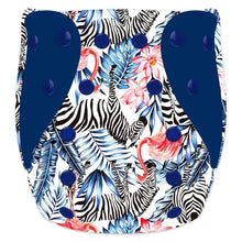 Load image into Gallery viewer, Elf Diaper Newborn AIO pocket, Zebra&amp;Flamingo
