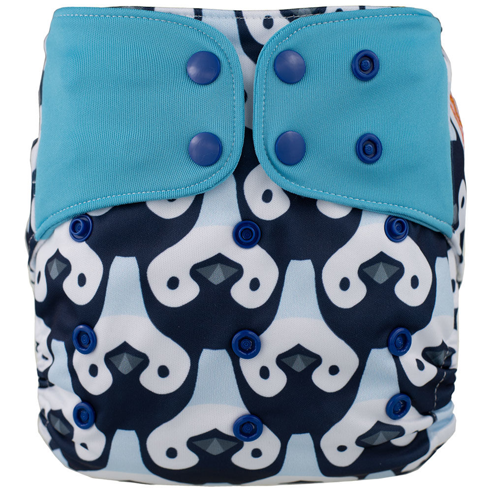 Lichtbaby pocket, Penguins. Includes 1 bamboo terry insert