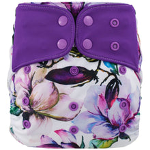 Load image into Gallery viewer, Lichtbaby pocket, Purple Foliage. Includes 1 bamboo terry insert
