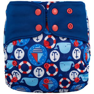 Lichtbaby pocket, Whales and Sails. Includes 1 bamboo terry insert